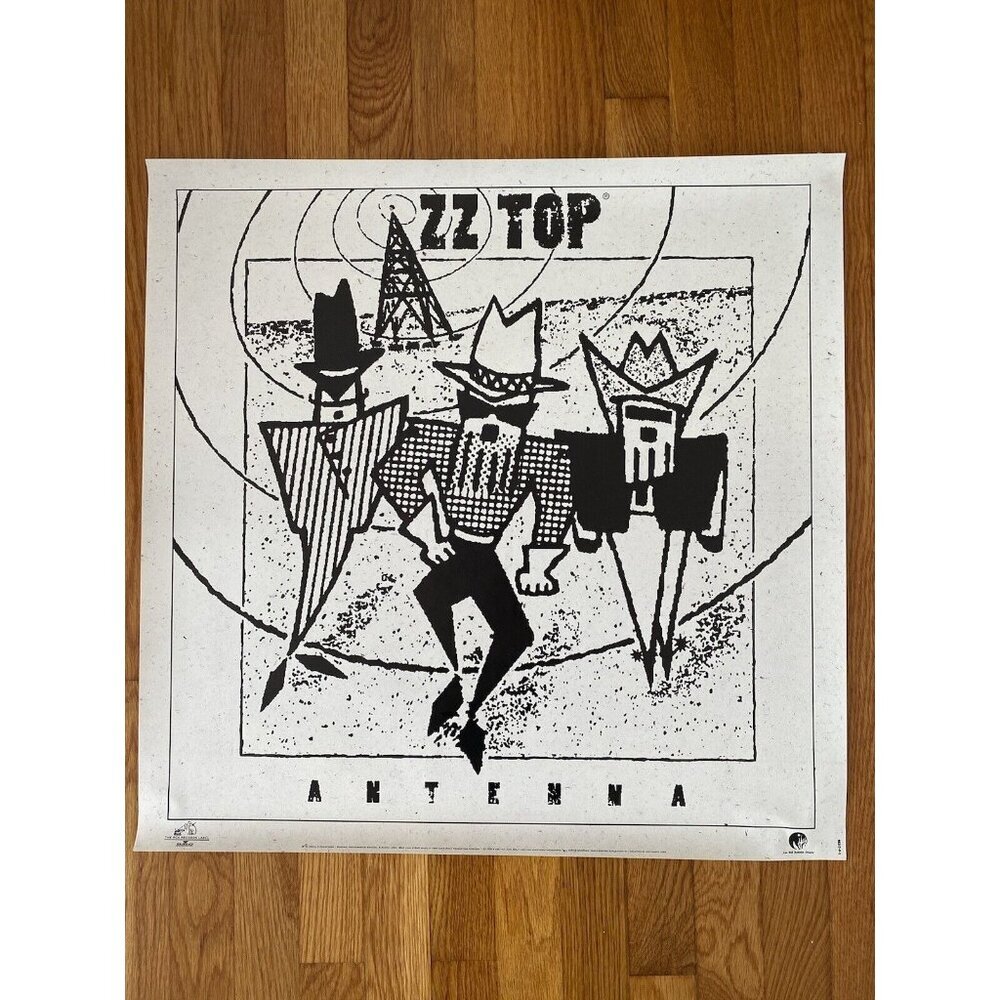 ZZ Top Antenna Original 1994 Record Store Promotional Poster 24x24 Never Hung
